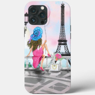 Frau in Paris iPhone Case Eiffel Tower