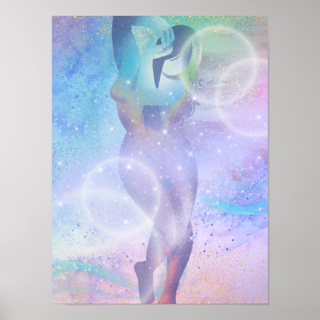 Frau in Rainbows Poster (Vorne)