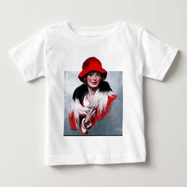 Frau in Red Hat Baby T-shirt (Vorderseite)