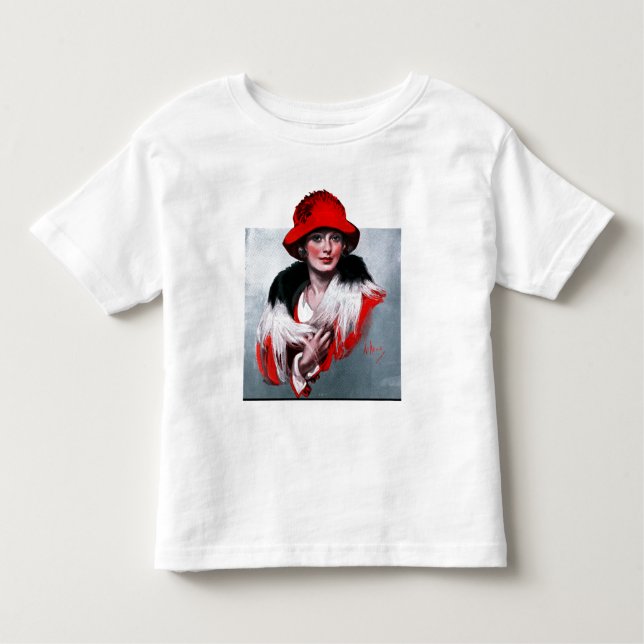 Frau in Red Hat Kleinkind T-shirt (Vorderseite)