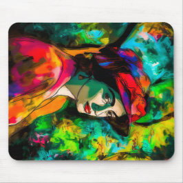 Frau in Red Hat Mousepad