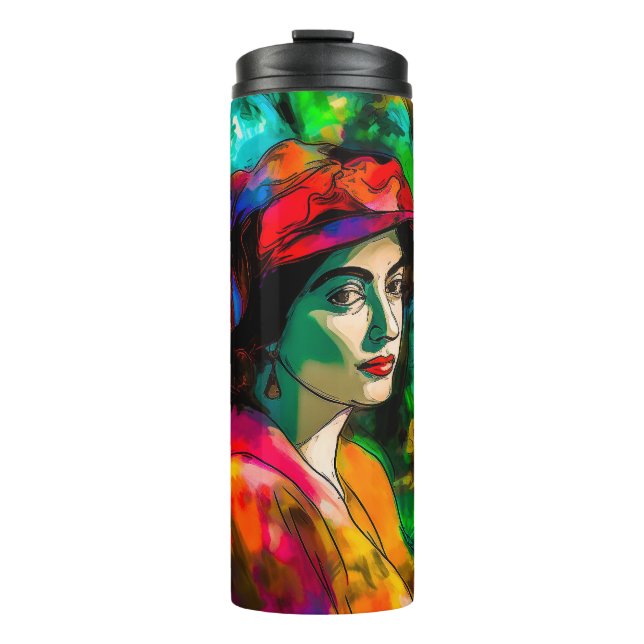 Frau in Red Hat Thermosbecher (Vorderseite)