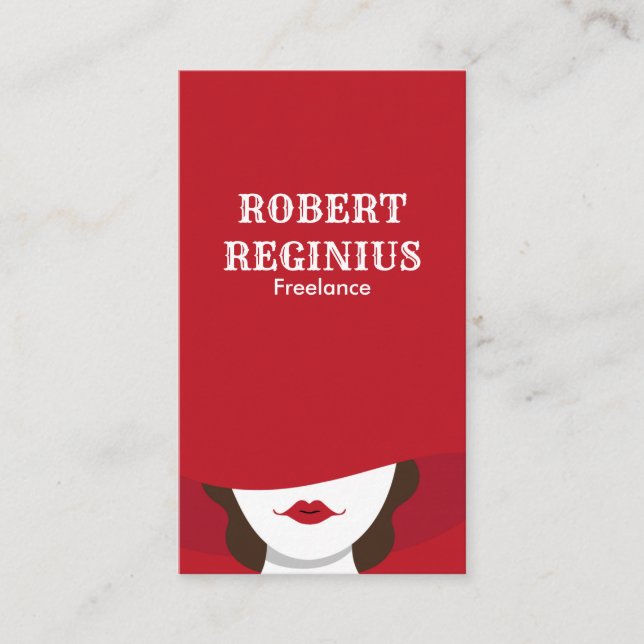 Frau in Red Hat Visitenkarte (Vorderseite)