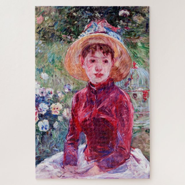 Frau in Rot, Berthe Morisot Puzzle (Vertikal)