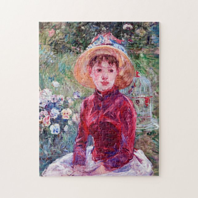Frau in Rot, Berthe Morisot Puzzle (Vertikal)