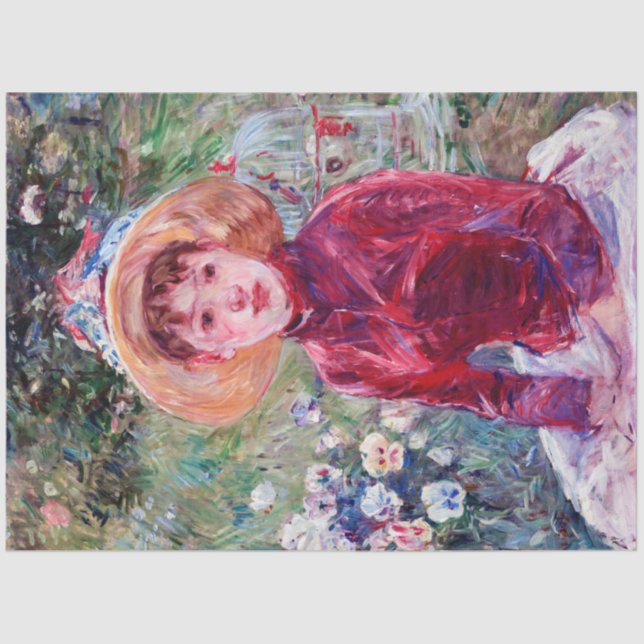 Frau in Rot, Berthe Morisot Seidenpapier (Vorderseite)