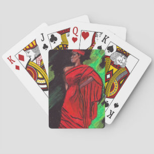 FRAU IN ROT Spielkarten