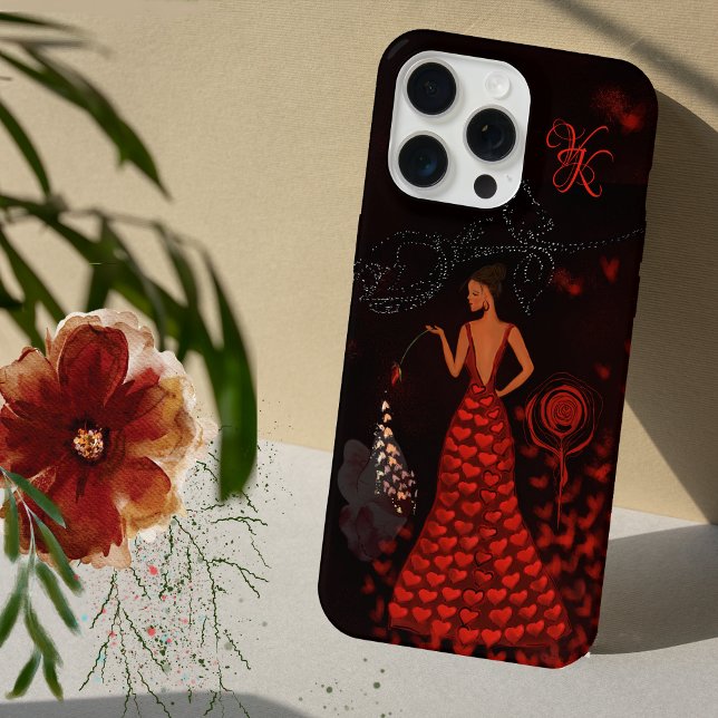 Frau in rotem Kleid iPhone Hülle (Woman in Red Dress iPhone Case)