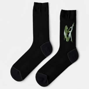 Frau in Schlangenhaut-Silhouette Socken