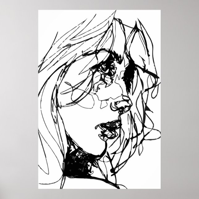 FRAU IN SCHWARZ UND WEISS POSTER (Vorne)