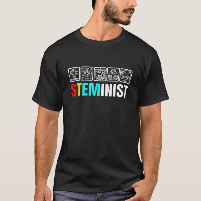 Frau in Science Technology Engineering Ma T-Shirt (Vorderseite)