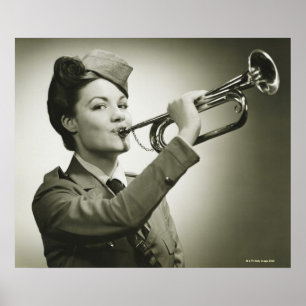 Frau in Soldatenuniform Poster