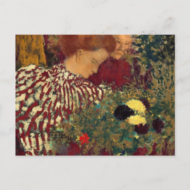 Frau in Striptem Kleid, 1895 von Edouard Vuillard Postkarte (Vorderseite)