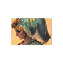 Frau in Wart: Stretchierte Canvas Print