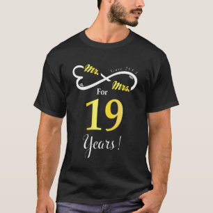 Frau Infinite Liebe Verheiratet Jahrestag 19 Jahre T-Shirt