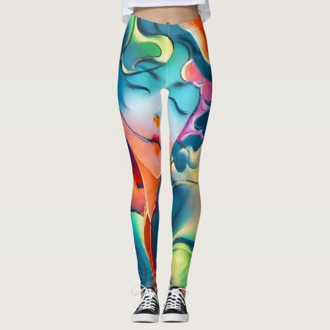 Frau ist ein Träumer Leggings (Vorderseite)