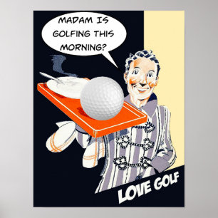 Frau ist Golfposter Poster