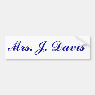 Frau J. Davis Autoaufkleber