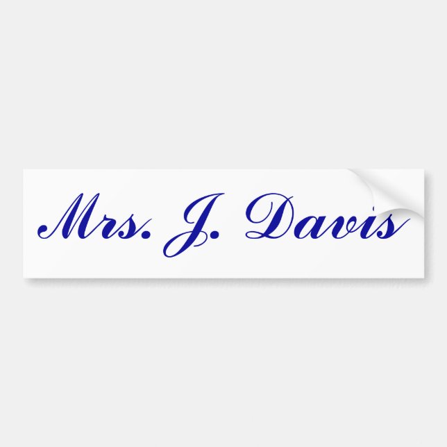 Frau J. Davis Autoaufkleber (Vorne)