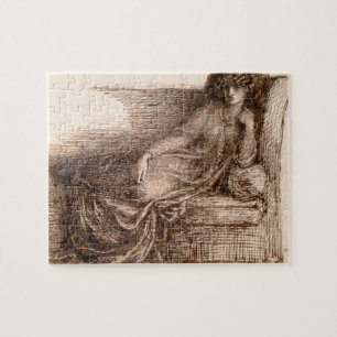 Frau Jane Morris Reclining auf einem Sofa Puzzle