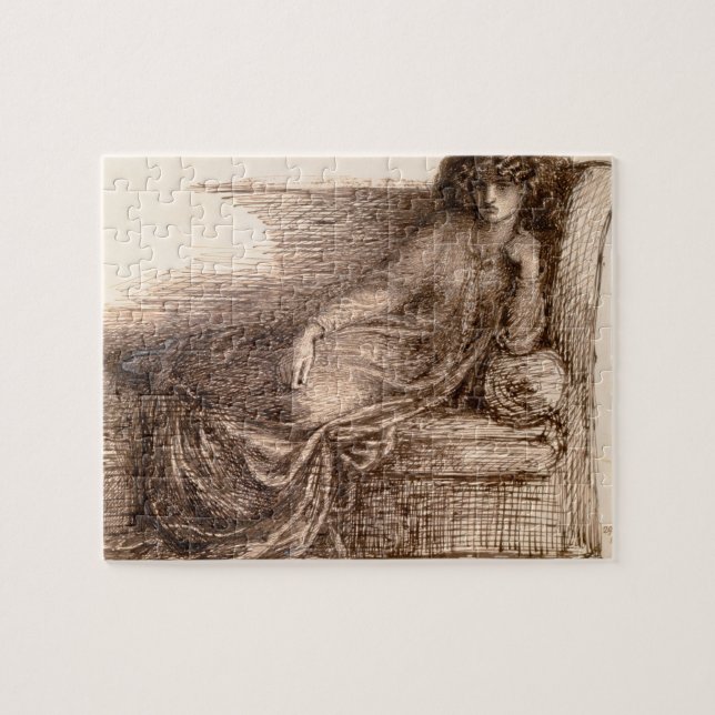 Frau Jane Morris Reclining auf einem Sofa Puzzle (Horizontal)
