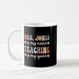 Frau Jones ist mein Name Retro Groovy Lehrerin Kaffeetasse
