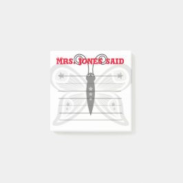 Frau Jones sagte Post-It Notes Klebezettel