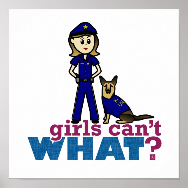 Frau K-9 Polizeibeamtin Poster (Vorne)