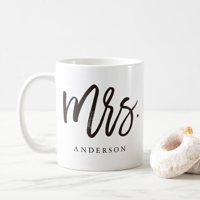 Frau Kalligraphie personalisiert Kaffeetasse (Mit Donut)