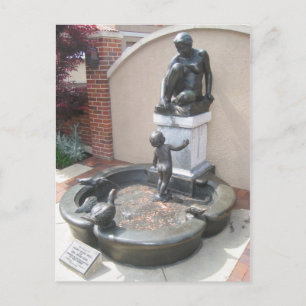 Frau, Kind und Entenbrunnen Postkarte