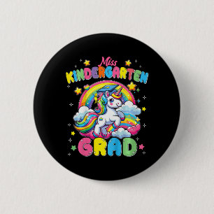 Frau Kindergarten Grad Unicorn Button