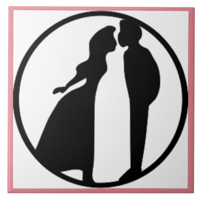 FRAU KISSING MAN FLIESE (Vorderseite)