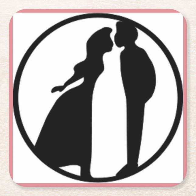 FRAU KISSING MAN RECHTECKIGER PAPPUNTERSETZER (Vorderseite)