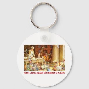 Frau Klaus u. die Elfe backen Weihnachtsplätzchen Schlüsselanhänger