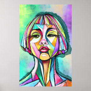 Frau Kubismus Kunststil Poster