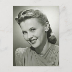 Frau lächeln 2 postkarte