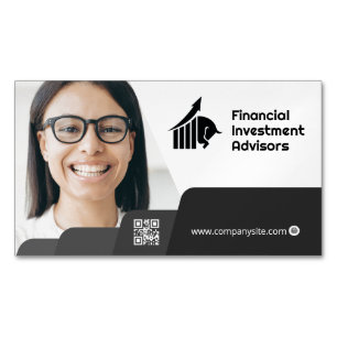 Frau lächeln   Unternehmen   QR Code Business Card Magnetische Visitenkarte