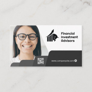 Frau lächeln   Unternehmen   QR Code Business Card Visitenkarte