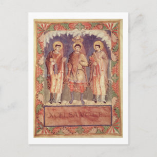 Frau Lat 1141 fol.2v Die Krönung von Charles II (8 Postkarte