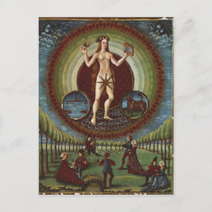 Frau Lat. 209 f.9v Venus, von "De Sphaera", c.1470 Postkarte