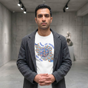Frau Leben Freiheit Persisches Kunstblau iranisc T-Shirt