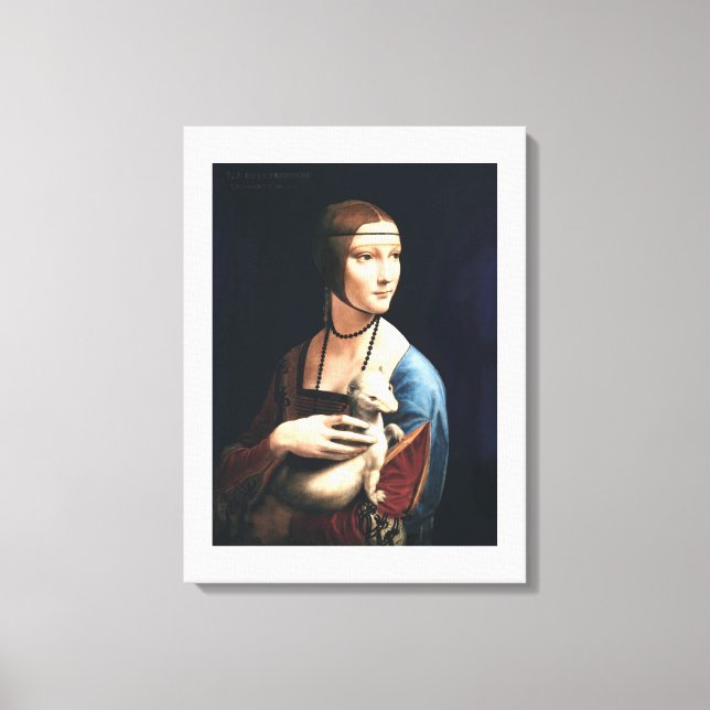 Frau Leonardo da Vincis mit Ermine (ca. 1490) Leinwanddruck (Vorderseite)