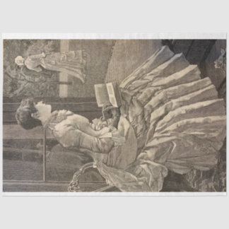 Frau lesen in den 1880er Jahren Seidenpapier