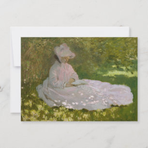 Frau lesen Springtime Monet Einladung