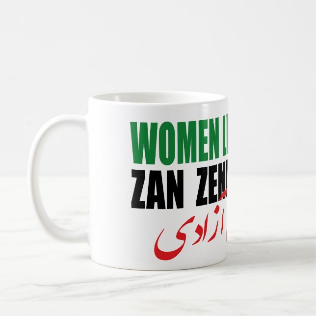 Frau Life Freedom Iran Zan Zendegi Azadi Persisch Kaffeetasse (Links)