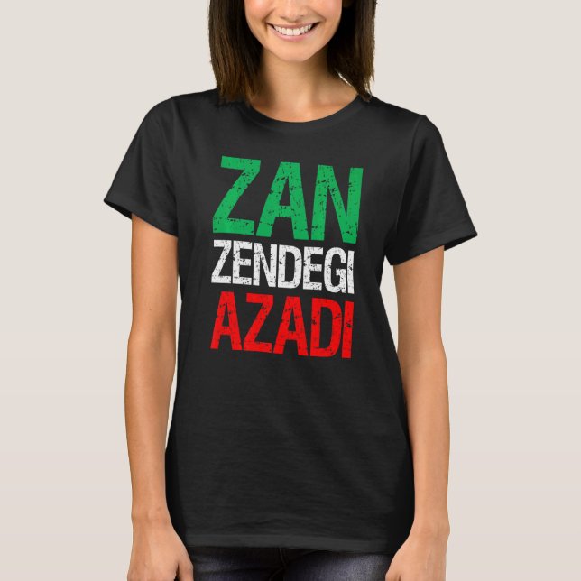 Frau Life Freedom Iran Zan Zendegi Azadi Persisch T-Shirt (Vorderseite)