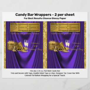 Frau Lila Gold Geburtstagsfeier Candy Bar Hülle Flyer