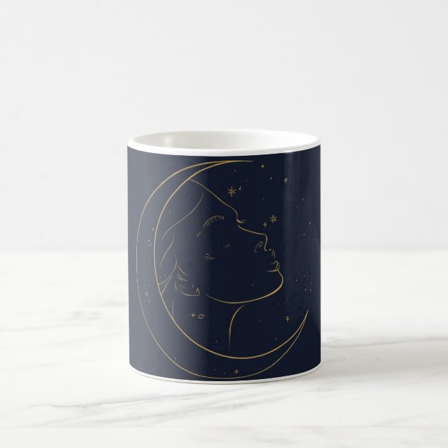 Frau Linienkunst Personalisiertes Poster Kaffeetasse (Mittel)