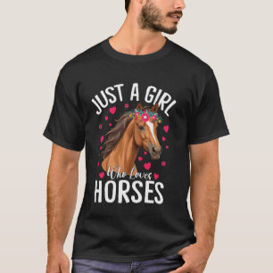 Frau Mädchen Reitet Pferd Nur Ein Mädchen Das Pfer T-Shirt