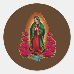 Frau Madre Virgen de Guadalupe Jungfrau Runder Aufkleber